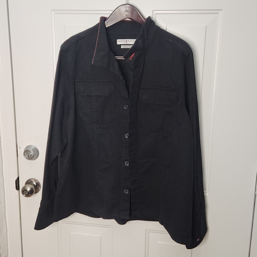 Tommy Hilfiger Woman Black Jean Jacket Size 2X Plus